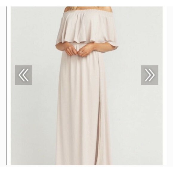NWT Show Me Your Mumu Hacienda Maxi Dress SMALL Show Me The Ring Crisp beige - Picture 5 of 12